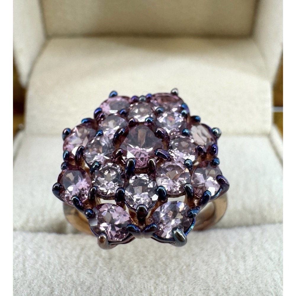 Stauer, Sterling Gold Vermeil Everlasting Rhodolite Ring Size 6 Box - Picture 2 of 8